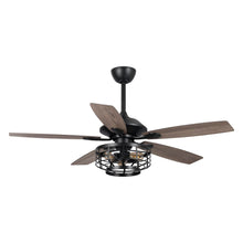 Load image into Gallery viewer, 52&quot; Paquette Industrial Downrod Mount Reversible Ceiling Fan with Lighting and Remote Control
