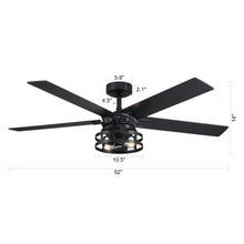 Carregar imagem no visualizador da galeria, 52&quot; Prayag Industrial Downrod Mount Reversible Ceiling Fan with Lighting and Remote Control
