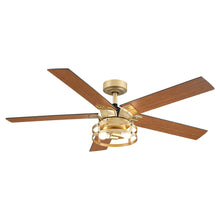 Cargar imagen en el visor de la galería, 52&quot; Prayag Industrial Downrod Mount Reversible Ceiling Fan with Lighting and Remote Control
