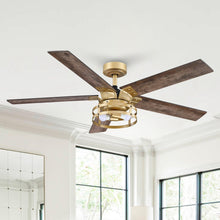 Load image into Gallery viewer, 52&quot; Prayag Industrial Downrod Mount Reversible Ceiling Fan with Lighting and Remote Control
