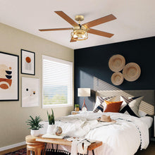 Load image into Gallery viewer, 52&quot; Prayag Industrial Downrod Mount Reversible Ceiling Fan with Lighting and Remote Control
