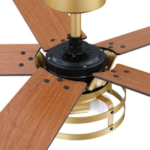 Cargar imagen en el visor de la galería, 52&quot; Prayag Industrial Downrod Mount Reversible Ceiling Fan with Lighting and Remote Control
