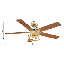 Load image into Gallery viewer, 52&quot; Prayag Industrial Downrod Mount Reversible Ceiling Fan with Lighting and Remote Control
