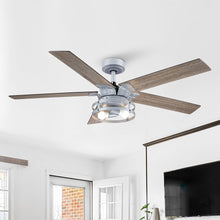 Carregar imagem no visualizador da galeria, 52&quot; Prayag Industrial Downrod Mount Reversible Ceiling Fan with Lighting and Remote Control
