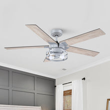 Cargar imagen en el visor de la galería, 52&quot; Prayag Industrial Downrod Mount Reversible Ceiling Fan with Lighting and Remote Control
