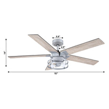 Carregar imagem no visualizador da galeria, 52&quot; Prayag Industrial Downrod Mount Reversible Ceiling Fan with Lighting and Remote Control
