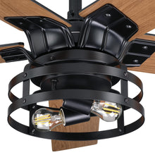 Load image into Gallery viewer, 52&quot; Prayag Industrial Downrod Mount Reversible Ceiling Fan with Lighting and Remote Control
