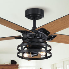 Load image into Gallery viewer, 52&quot; Prayag Industrial Downrod Mount Reversible Ceiling Fan with Lighting and Remote Control
