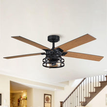 Load image into Gallery viewer, 52&quot; Prayag Industrial Downrod Mount Reversible Ceiling Fan with Lighting and Remote Control
