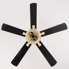 Cargar imagen en el visor de la galería, 52&quot; Pune Farmhouse Downrod Mount Reversible Ceiling Fan with Lighting and Remote Control
