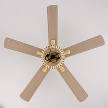 Cargar imagen en el visor de la galería, 52&quot; Pune Farmhouse Downrod Mount Reversible Ceiling Fan with Lighting and Remote Control
