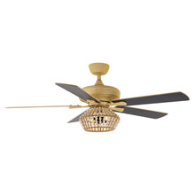 Cargar imagen en el visor de la galería, 52&quot; Pune Farmhouse Downrod Mount Reversible Ceiling Fan with Lighting and Remote Control
