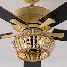 Load image into Gallery viewer, 52&quot; Pune Farmhouse Downrod Mount Reversible Ceiling Fan with Lighting and Remote Control
