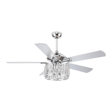 Cargar imagen en el visor de la galería, 52&quot; Shellie Modern Chrome Downrod Mount Reversible Ceiling Fan with Lighting and Remote Control
