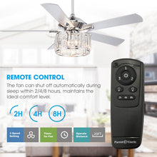 Load image into Gallery viewer, 52&quot; Shellie Modern Chrome Downrod Mount Reversible Ceiling Fan with Lighting and Remote Control
