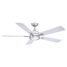 Carregar imagem no visualizador da galeria, 52&quot; Tata Nagar Industrial Brush Nickel Downrod Mount Reversible Crystal Ceiling Fan with Lighting and Remote Control
