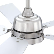 Load image into Gallery viewer, 52&quot; Tata Nagar Industrial Brush Nickel Downrod Mount Reversible Crystal Ceiling Fan with Lighting and Remote Control
