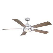 Load image into Gallery viewer, 52&quot; Tata Nagar Industrial Brush Nickel Downrod Mount Reversible Crystal Ceiling Fan with Lighting and Remote Control
