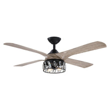 Cargar imagen en el visor de la galería, 52&quot; Tata Nagar Farmhouse Downrod Mount Reversible Crystal Ceiling Fan with Lighting and Remote Control
