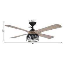 Load image into Gallery viewer, 52&quot; Tata Nagar Farmhouse Downrod Mount Reversible Crystal Ceiling Fan with Lighting and Remote Control
