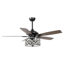 Load image into Gallery viewer, 52&quot; Tibuh Modern Downrod Mount Reversible Crystal Ceiling Fan with Lighting and Remote Control
