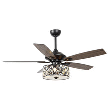 Carregar imagem no visualizador da galeria, 52&quot; Tibuh Modern Downrod Mount Reversible Crystal Ceiling Fan with Lighting and Remote Control
