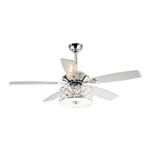 Cargar imagen en el visor de la galería, 52&quot; Tibuh Modern Downrod Mount Reversible Crystal Ceiling Fan with Lighting and Remote Control
