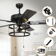 Carregar imagem no visualizador da galeria, 52&quot; Urbana Downrod Mount Reversible Industrial Ceiling Fan with Lighting and Pull Chain
