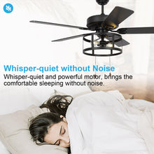 Cargar imagen en el visor de la galería, 52&quot; Urbana Downrod Mount Reversible Industrial Ceiling Fan with Lighting and Pull Chain
