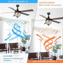 Load image into Gallery viewer, 52&quot; Varanasi Traditional Downrod Mount Ceiling Fan with Lighting and Remote Control
