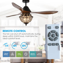 Carregar imagem no visualizador da galeria, 52&quot; Vicky Modern DC Motor Downrod Mount Reversible Ceiling Fan with Lighting and Remote Control
