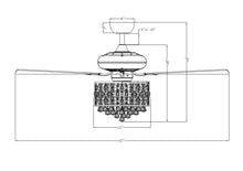 Cargar imagen en el visor de la galería, 52&quot; Wethington Modern Downrod Mount Reversible Crystal Ceiling Fan with Lighting and Remote Control
