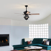 Carregar imagem no visualizador da galeria, 52&quot; Wilburton Industrial Downrod Mount Reversible Ceiling Fan with Lighting and Remote Control
