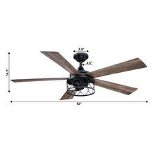 Load image into Gallery viewer, 52&quot; Windmill Industrial Downrod Mount Reversible Ceiling Fan with Lighting and Remote Control
