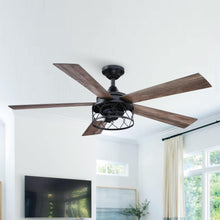 Load image into Gallery viewer, 52&quot; Windmill Industrial Downrod Mount Reversible Ceiling Fan with Lighting and Remote Control
