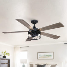 Load image into Gallery viewer, 52&quot; Windmill Industrial Downrod Mount Reversible Ceiling Fan with Lighting and Remote Control
