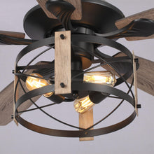 Load image into Gallery viewer, 52&quot; Wisner Industrial Downrod Mount Reversible Ceiling Fan with Lighting and Remote Control
