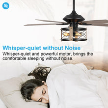 Load image into Gallery viewer, 52&quot; Wisner Industrial Downrod Mount Reversible Ceiling Fan with Lighting and Remote Control
