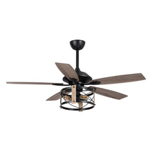 Load image into Gallery viewer, 52&quot; Wisner Industrial Downrod Mount Reversible Ceiling Fan with Lighting and Remote Control
