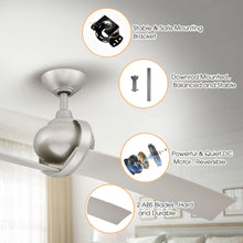 Load image into Gallery viewer, 54&quot; Shellcove Industrial DC Motor Downrod Mount Reversible Ceiling Fan with Remote Control
