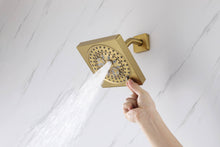 Cargar imagen en el visor de la galería, 12-inch Or 16-inch Or 6&#39;&#39; Wall-Mount Brushed Gold 3-Way Thermostatic Shower Valve System: Versatile Functionality and Stunning Design
