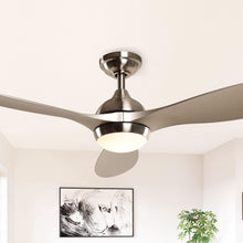 Carregar imagem no visualizador da galeria, 56&quot; Bernardino Modern Brushed Nickel DC Motor Downrod Mount Reversible Ceiling Fan with Lighting and Remote Control
