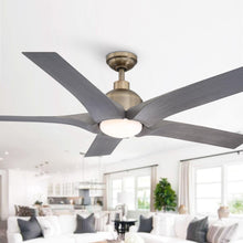 Cargar imagen en el visor de la galería, 56&quot; Genoa Farmhouse DC Motor Downrod Mount Reversible Ceiling Fan with Lighting and Remote Control
