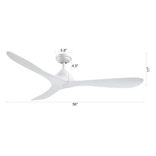 Load image into Gallery viewer, 56&quot; Modern DC Motor Downrod Mount Reversible Ceiling Fan with Remote Control
