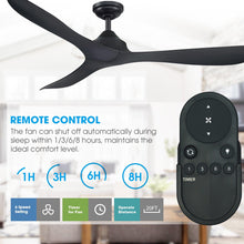 Cargar imagen en el visor de la galería, 56&quot; Modern DC Motor Downrod Mount Reversible Ceiling Fan with Remote Control
