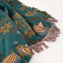 Load image into Gallery viewer, Reversible Scandinavian Bird Throw Blanket
