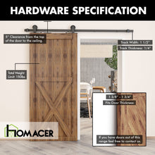 Load image into Gallery viewer, Non-Bypass Sliding Barn Door Hardware Kit - T-Shape Design Roller
