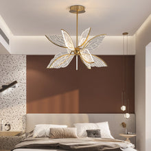 Load image into Gallery viewer, Modern Gold Butterfly Wing LED Chandelier- Contemporary Touch
