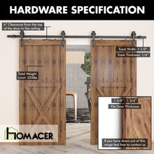 Carregar imagem no visualizador da galeria, Non-Bypass Sliding Barn Door Hardware Kit - Arrow Design Roller
