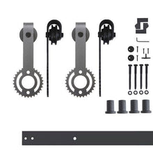 Carregar imagem no visualizador da galeria, Non-Bypass Sliding Barn Door Hardware Kit - Gear Design Roller
